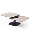 Table basse 2 plateaux pivotants céramique Travertin TONGA