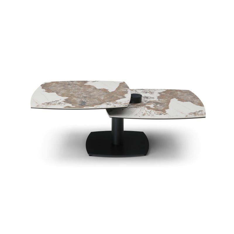 Table basse 2 plateaux pivotants céramique Pandora TONGA
