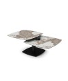Table basse 2 plateaux pivotants céramique Pandora TONGA