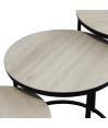 Tables gigognes rondes céramique travertin TRIO (set de 3 tables) Tables gigognes rondes céramique travertin TRIO (set de 3 tables)