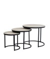 Tables gigognes rondes céramique travertin TRIO (set de 3 tables) Tables gigognes rondes céramique travertin TRIO (set de 3 tables)