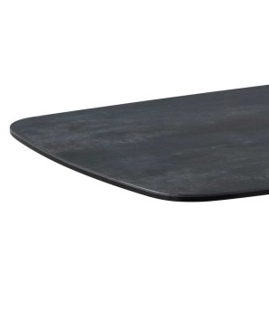 table repas haute ELSA détail plateau en céramique Shadow 6 personnes design industriel