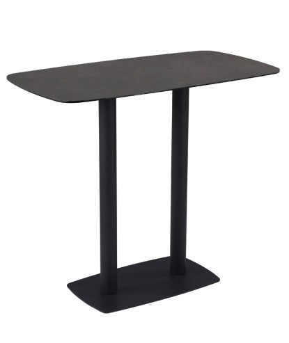 Table repas haute Elsa Acier Corten 6 personnes