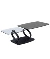 Table basse en verre et  céramique Shadow rectangulaire 2 plateaux pivotants SATURNE Shadow