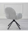Lot de 2 chaises pivotantes moderne EMILIA tissu Gris clair