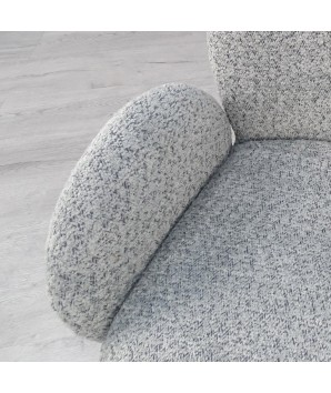 chaise pivotantes pour table à manger EMILIA Modernisme réinterprété tissu Gris vue accoudoir