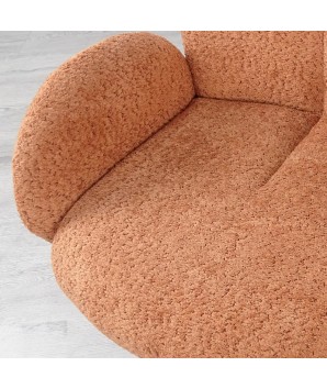 chaise pivotante pour sale à manger EMILIA Modernisme réinterprété tissu terracotta détail assise