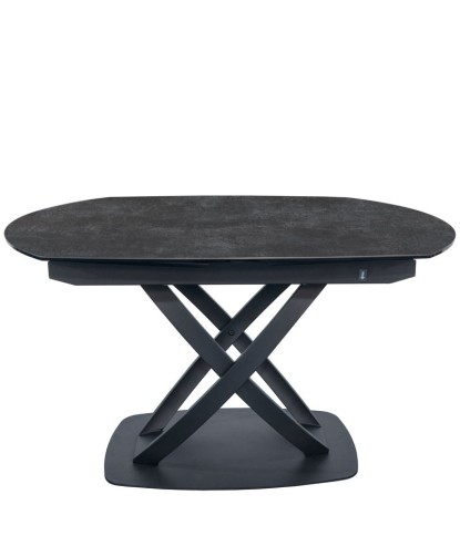 table à manger extensible 10 personnes GIULIA plateau fermé céramique acier corten pied x design moderne