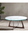 Table basse ronde verre et métal VOGUE design minimaliste