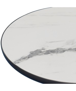 bout de canapé rond plateau céramique golden stone OTELLO minimaliste détail pied bronze cylindrique