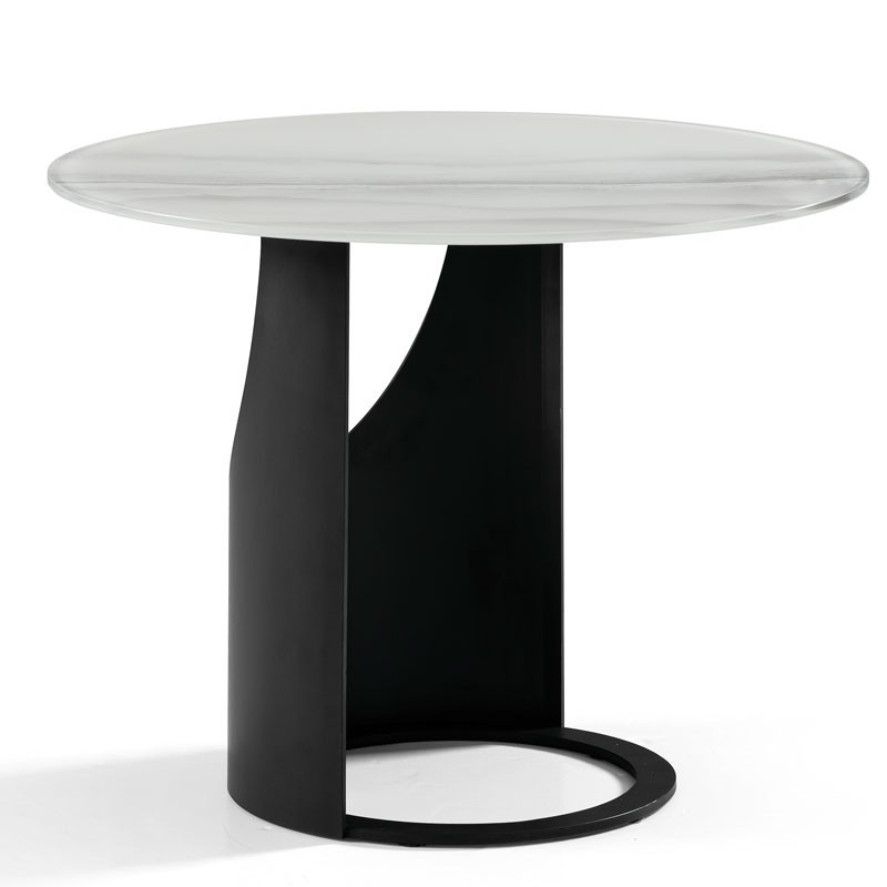 Coin canape ANGLET plateau verre marbre pied metal design industriel