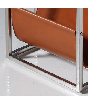 bout de canapé rectangulaire verre inox VINTAGE détail structure piètement