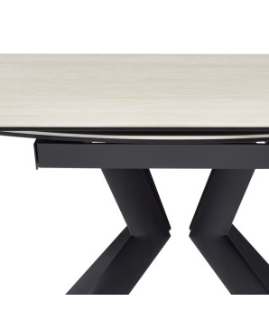 Table repas ronde/rectangulaire SOFIA 1m50 céramique Travertin 8 pers