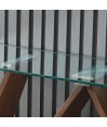Console en verre et bois noyer WENDY
