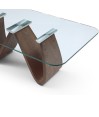 Table basse bois et verre design organique WENDY en noyer Table basse bois et verre design organique WENDY en noyer