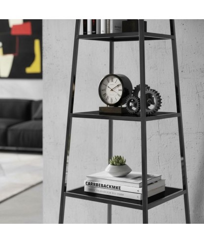 Étagère Pyramidale SHARD Verre Noir - Design Industriel Moderniste