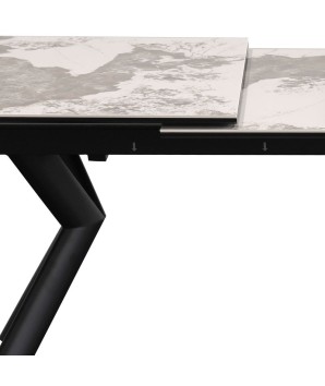 table repas extensible Nina céramique pandora détail pied mécanisme rallonge
