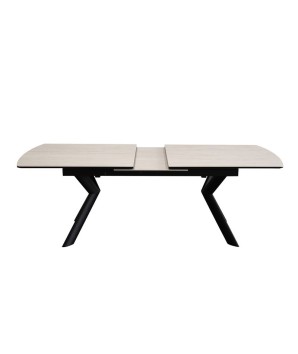 table à manger extensible Nina plateau céramique travertin détail rallonge