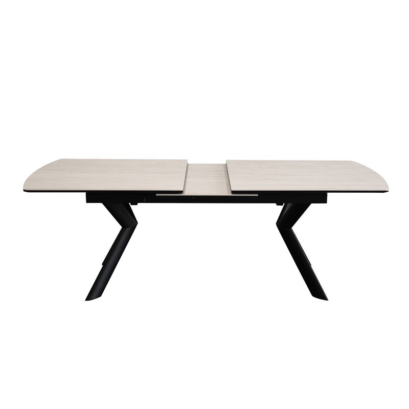 Table a manger 8 10 personnes NINA céramique Travertin extensible