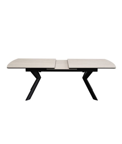 table à manger extensible Nina plateau céramique travertin détail rallonge