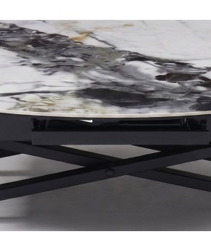 Table relevable STAND UP detail céramique cold jade rallonge