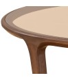 Table basse verre sépia bois noyer SYMPHONIE Grand modèle