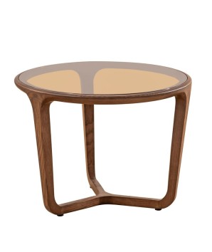 table basse salon ronde SYMPHONIE design mid century vue face