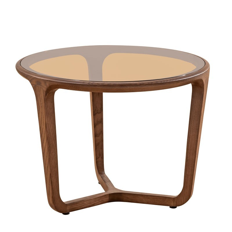 Table basse verre sépia bois noyer SYMPHONIE Petit modèle Table basse verre sépia bois noyer SYMPHONIE Petit modèle