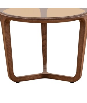 Table Basse Bois Verre Sepia Design Mid-Century SYMPHONIE PM