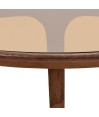 Table basse verre sépia bois noyer SYMPHONIE Petit modèle Table basse verre sépia bois noyer SYMPHONIE Petit modèle