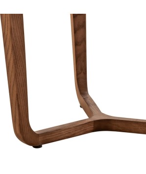 Table basse verre sepia SYMPHONIE mid century detail pied bois