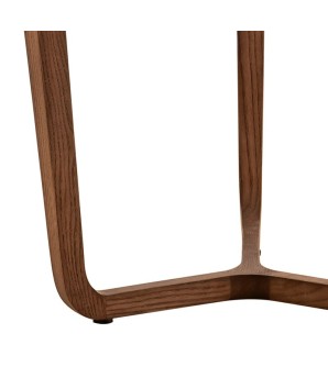Bout de canape verre sepia bois noyer SYMPHONIE detail pied