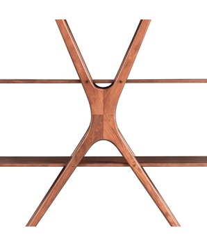 Bibliotheque design haut de gamme MELODIE bois detail montant x