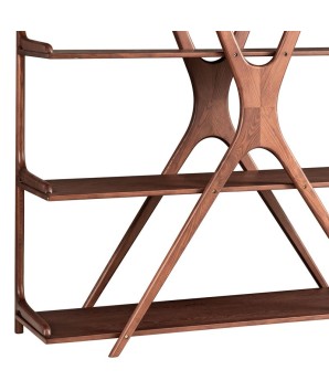Bibliotheque design haut de gamme MELODIE bois detail pied
