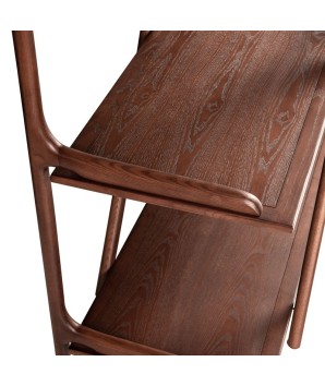Etagere bibliotheque bois mid century MELODIE detail montant etagere