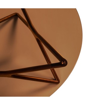 table basse bois et verre ronde MELODIE detail verre vue dessu 1