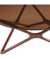 Table basse noyer verre sépia MELODIE Mid-Century moderne