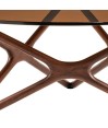 Table basse noyer verre sépia MELODIE Mid-Century moderne