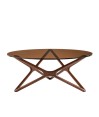 Table basse noyer verre sépia MELODIE Mid-Century moderne