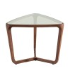 Bout de canapé scandinave noyer verre sépia triangulaire BOLERO