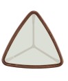 Bout de canapé scandinave noyer verre sépia triangulaire BOLERO