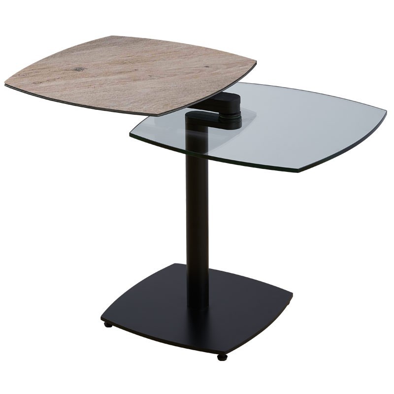 Coin canapé TONGA Wood clair 2 plateaux pivotants