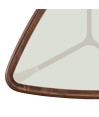 Bout de canapé scandinave noyer verre sépia triangulaire BOLERO