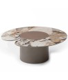 Table Basse Ronde Pied Cylindrique Plateau Céramique CASSIOPEE