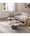 Table Basse Ronde Pied Cylindrique Plateau Céramique CASSIOPEE