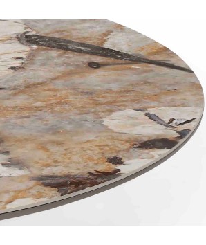 table basse ronde CASSIOPEE detail ceramique luxe