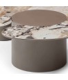 Table Basse Ronde Pied Cylindrique Plateau Céramique CASSIOPEE