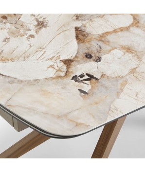 table repas extensible 6 10 personnes design industriel ANGELINA detail ceramique cold jade