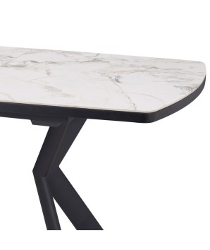 table repas extensible 6 10 personnes design industriel ANGELINA detail plateau ceramique cold jade