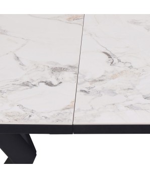 table repas extensible ANGELINA ceramique detail ouverture rallonge
